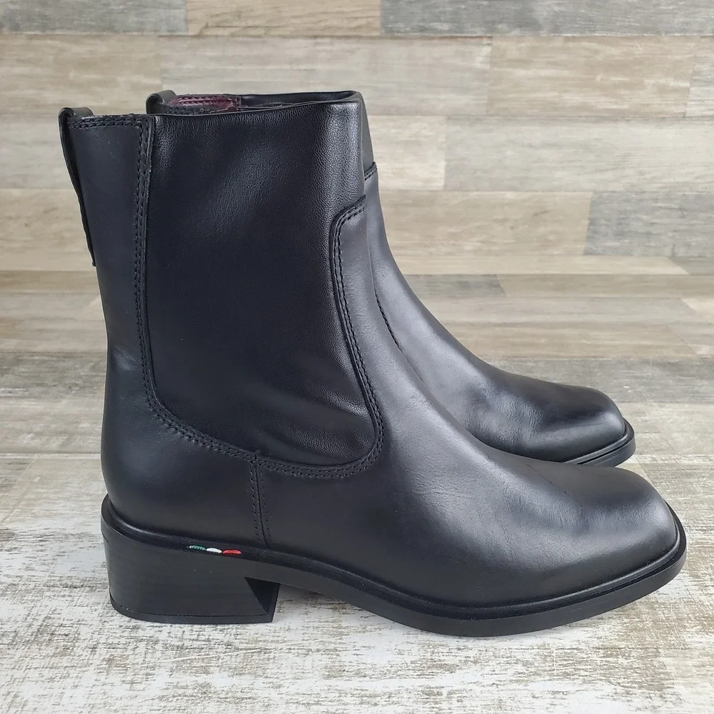 Franco Sarto Gracelyn Womens Ankle Booties Sz 9 M Black Square Toe Side Zip